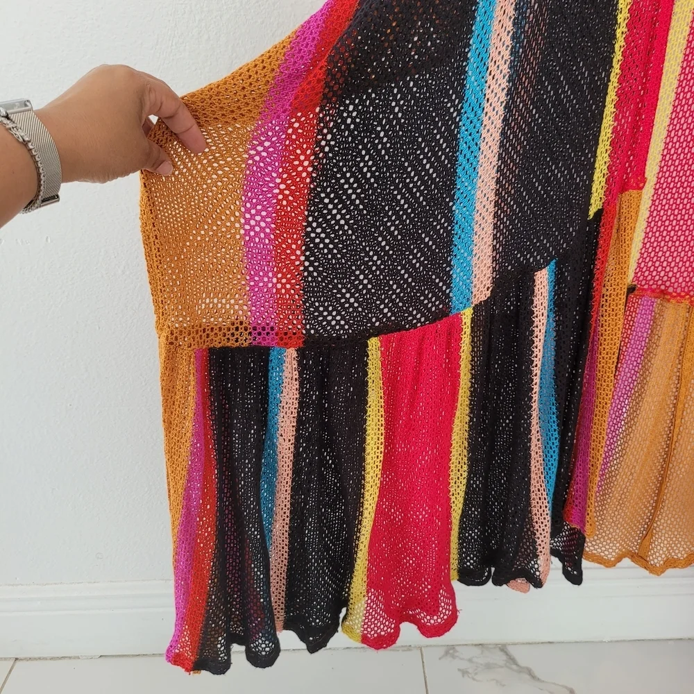 Free People sea vista striped maxi duster - pink One Size Cotton 100%